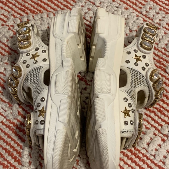 Gucci Leather and mesh sandal with crystals size 39 - Picture 9 of 9